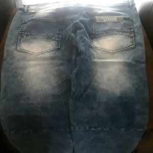 Blue biker denim jeans